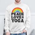 Peace Love & Yoga Regenbogen Hippie Retro Yoga Sweatshirt Geschenke für alte Männer