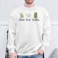 Peace Love Pickles Retro Pickles Lover Food Lover Sweatshirt Gifts for Old Men