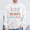 Pink Or Blue Daddy Loves You Ice Cream Gender Reveal Dad Sweatshirt Gifts for Old Men