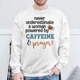 Powered By Caffeine & Prayer Sweatshirt Gifts for Old Men