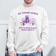 Racoon My Tummy Hurts But I'm Being Really Brave About It Sweatshirt Gifts for Old Men