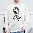 Raised Hand Clenched Fist Broken Chain Birds Black Freedom Sweatshirt Gifts for Old Men