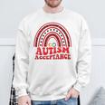 Red Instead Autism Awareness Acceptance Education Teacher Sweatshirt Gifts for Old Men