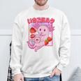 Retro Strawberry Milk Anime Kawaii Axolotl Strawberry Milk Pink Sweatshirt Geschenke für alte Männer