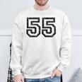 Rückennummer 55Intage SchwarzWeiß Sweatshirt Geschenke für alte Männer