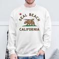 Seal Beach California Beach Flag Bear Surf Ca Vintage Sweatshirt Gifts for Old Men