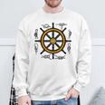 Ships Wheel & Rope Knots Sailors Nautical Yachting Sweatshirt Gifts for Old Men