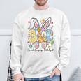 Speech Language Pathologist Bunny Bunnies Happy Easter Slp Sweatshirt Gifts for Old Men