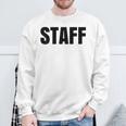 Staff Atrás Negro Texto Uniforme Para Adultos Blanco Camisa de entrenamiento Regalos para ancianos