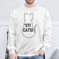 Sticatsi Sticazzi Phrase Ironic Writing With Cat Sweatshirt Gifts for Old Men