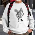 Tai Chi White Crane Qi Gong Illustration Sweatshirt Gifts for Old Men