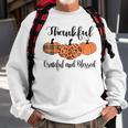 Thankful Grateful Blessed Plaid Leopard Pumpkin Thanksgiving Sweatshirt Gifts for Old Men