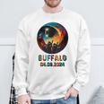 Total Solar Eclipse 2024 Totality Buffalo Sweatshirt Gifts for Old Men