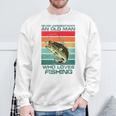 Never Underestimate A Old Man Who Loves Fishing Bass Vintage Sweatshirt Gifts for Old Men