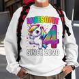 Unicorn 4Th Birthday 4 Year Old Unicorn Party Girls Outfit Sweatshirt Gifts for Old Men