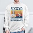 Vintage Grumpy Old Man Like Beer And Dogs Red Corgi Grandpa Sweatshirt Gifts for Old Men