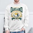 Vintage Oakland Baseball Home Plate & Bat Script Gameday Fan Sweatshirt Gifts for Old Men
