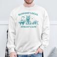 Vintage Support Local Street Cats Raccoon Opossum Skunk Sweatshirt Gifts for Old Men