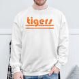 Vintage Tigers Retro Three Stripes Weathered Sweatshirt Gifts for Old Men