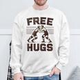 Vintage Wrestler Free Hugs Humor Wrestling Match Sweatshirt Gifts for Old Men