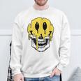 Y2k Smiling Skull Face Cyber Streetwear Graphic Sweatshirt Gifts for Old Men