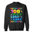 100 Days Of Cray Cray Crayon 100Th Day Of School Boys Girls Sweatshirt