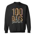 100 Days Smarter Happy 100Th Day Of School Leopard Print Sweatshirt