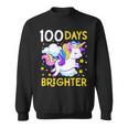 100Th Day Of School Unicorn 100 Days Brighter Kindergarten Sweatshirt