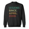 16 Years Old Legend Since April 2008 16Th Birthday Sweatshirt