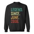 16 Years Old Legend Since June 2008 16Th Birthday Sweatshirt