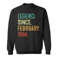40 Years Old Legend Since February 1984 40Th Birthday Sweatshirt