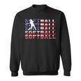 4Th Of July Softball American Flag Vintage Patriotic Sweatshirt