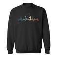 A65j Vintage Heartbeat Fishing Fisher Hobby Fishing Daddy Sweatshirt