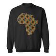 Africa Map Kente Pattern Blue African Ghana Style Ankara Sweatshirt