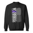 Alzheimers Warrior Vertical American Flag Awareness Ribbon Sweatshirt