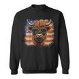 American Flag Highland Cow-Fourth Of July Cow Lover Cool Sweatshirt