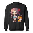 Anime And Cats Lover For N Manga Kawaii Graphic Otaku Sweatshirt