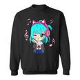Anime Y Música Chica Para Adolescente Chibi Gráfico Anime Chica Camisa de entrenamiento