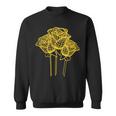 Artistic Yellow Roses Geometric Line Drawing Sweatshirt