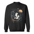 Astronaut Cat Or Space Cat On Galaxy Cat Lover Sweatshirt