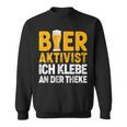 Bier-Aktivist Schwarzes Sweatshirt, Ich Klebe An Der Theke Lustiges Biertrinker-Design