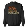 Birthday intage 1972 Man Myth Legend Sweatshirt