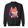 Bisexual Pride Bi Kawaii Fox Ramen Noodles Bisexual Flag Sweatshirt