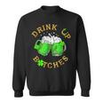 Bitches Drink Up St Patrick's Day Beer Lover Womens Sweatshirt