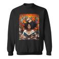 Black History Educated Reading Book Melanin Queen Afro Women Sweatshirt