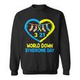 Blue Yellow Heart 21 World Down Syndrome Awareness Day 2024 Sweatshirt