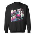 Bowling Birthday Rollin Into 10 Party 10Th Bday Retro Girl Sweatshirt