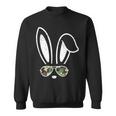 Bunny Ears Retro Sunglasses Easter Camo Camouflage Sweatshirt