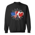 Canada Usa Friendship Heart With Flags Matching Sweatshirt