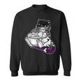 Cat Eating Ramen Asexual Pride Lgbt-Q Kitten Japanese Noodle Sweatshirt